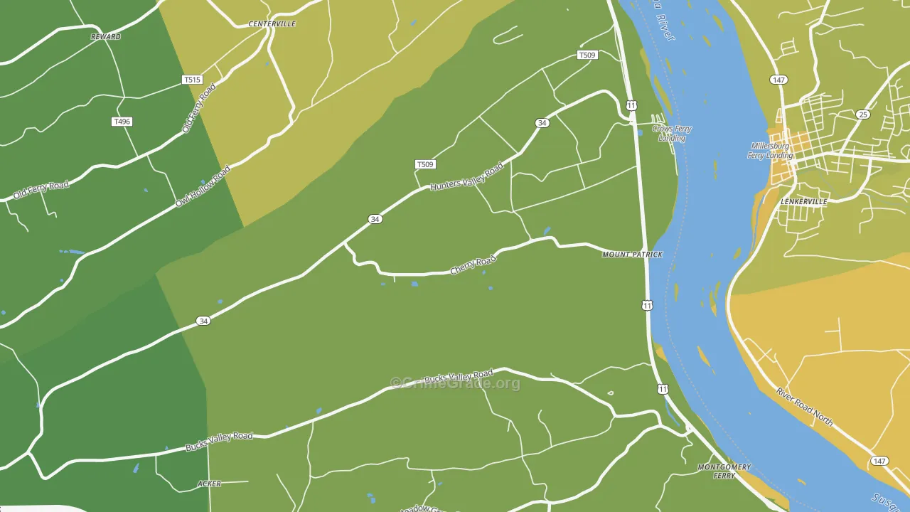 Mount Patrick, PA Map of Vehicle Theft Rates