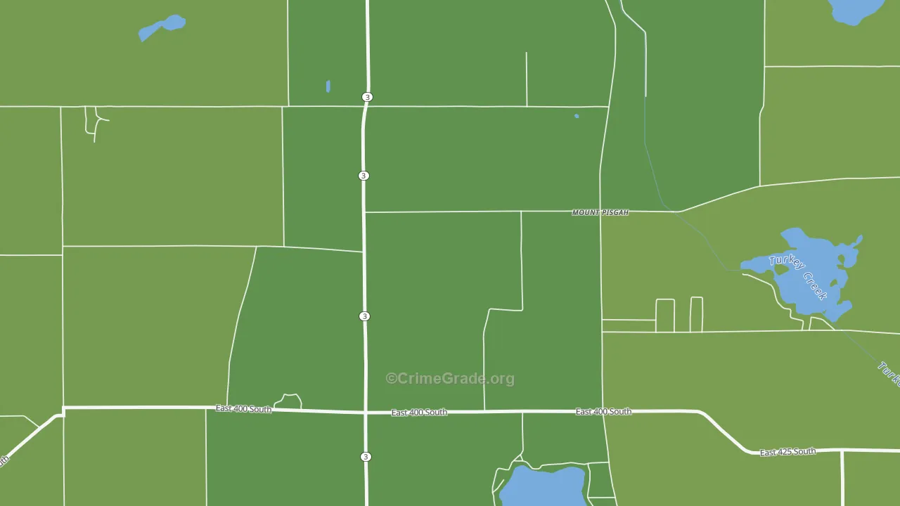 Mount Pisgah, IN Map of Vehicle Theft Rates