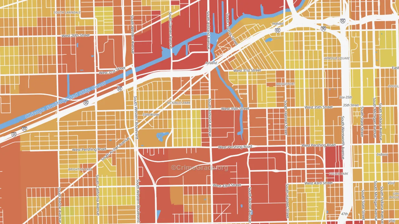 Mount Pleasant, Chicago, IL Map of Vehicle Theft Rates