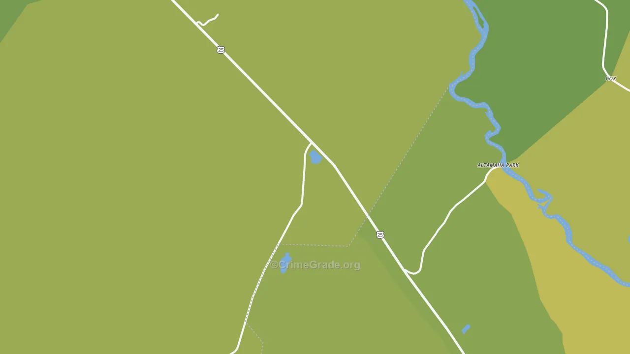 Mount Pleasant, GA Map of Vehicle Theft Rates