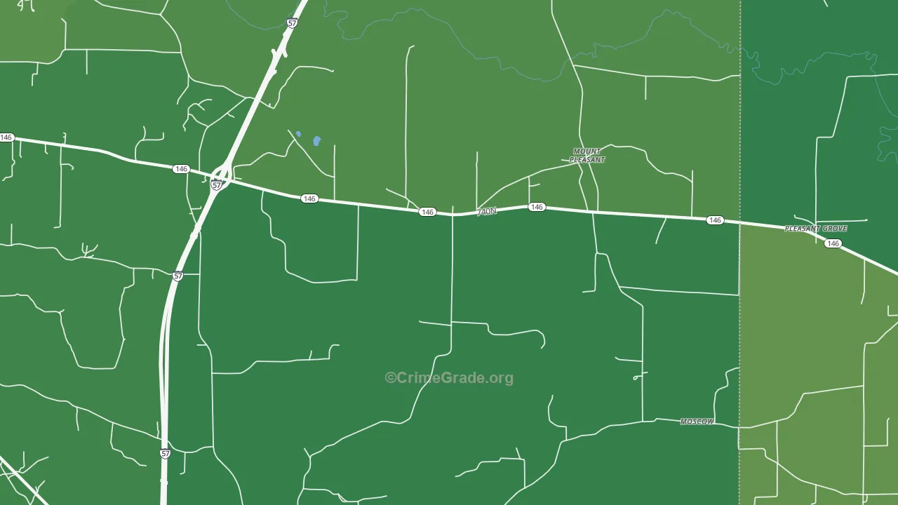 Mount Pleasant, IL Map of Vehicle Theft Rates