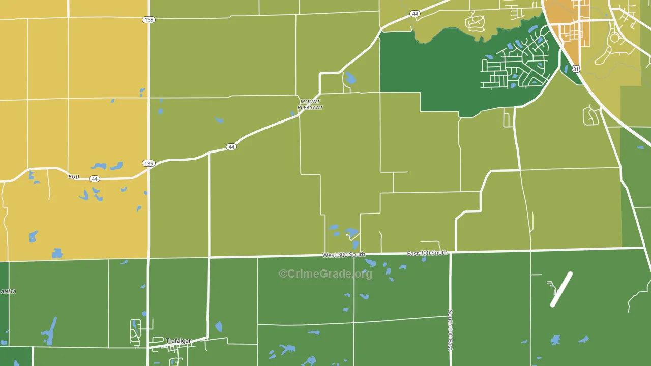 Mount Pleasant, IN Map of Vehicle Theft Rates