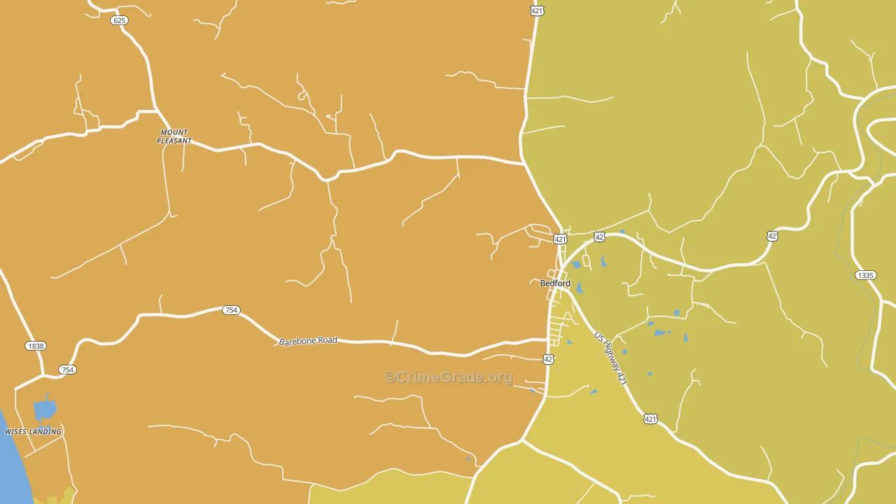 Mount Pleasant, KY Map of Vehicle Theft Rates