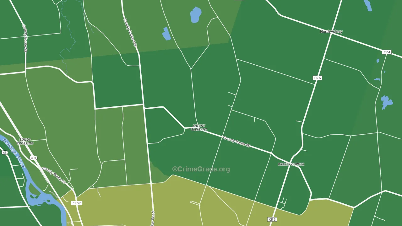 Mount Pleasant, NY Map of Vehicle Theft Rates