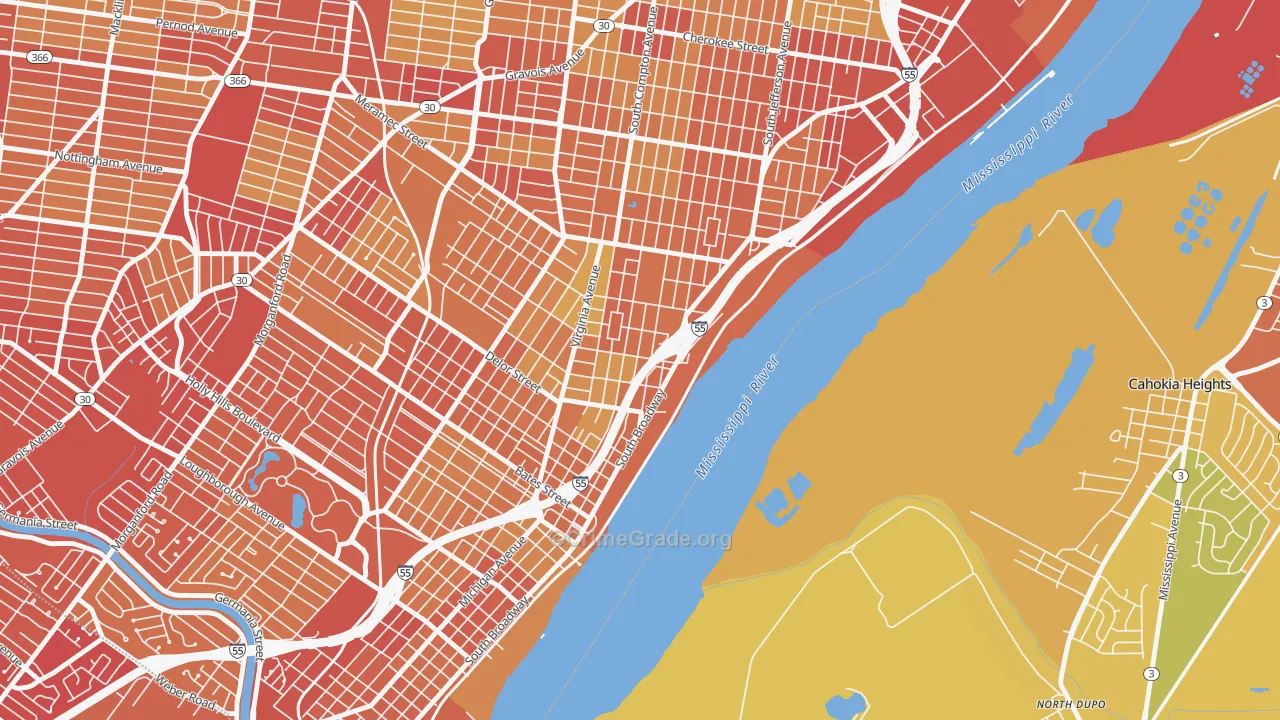 Mount Pleasant, St. Louis, MO Map of Vehicle Theft Rates
