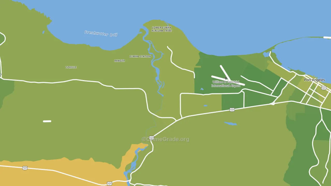 Mount Pleasant, WA Map of Vehicle Theft Rates