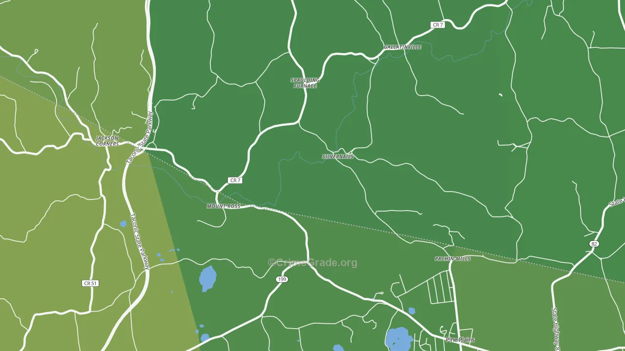 Mount Ross, NY Map of Vehicle Theft Rates