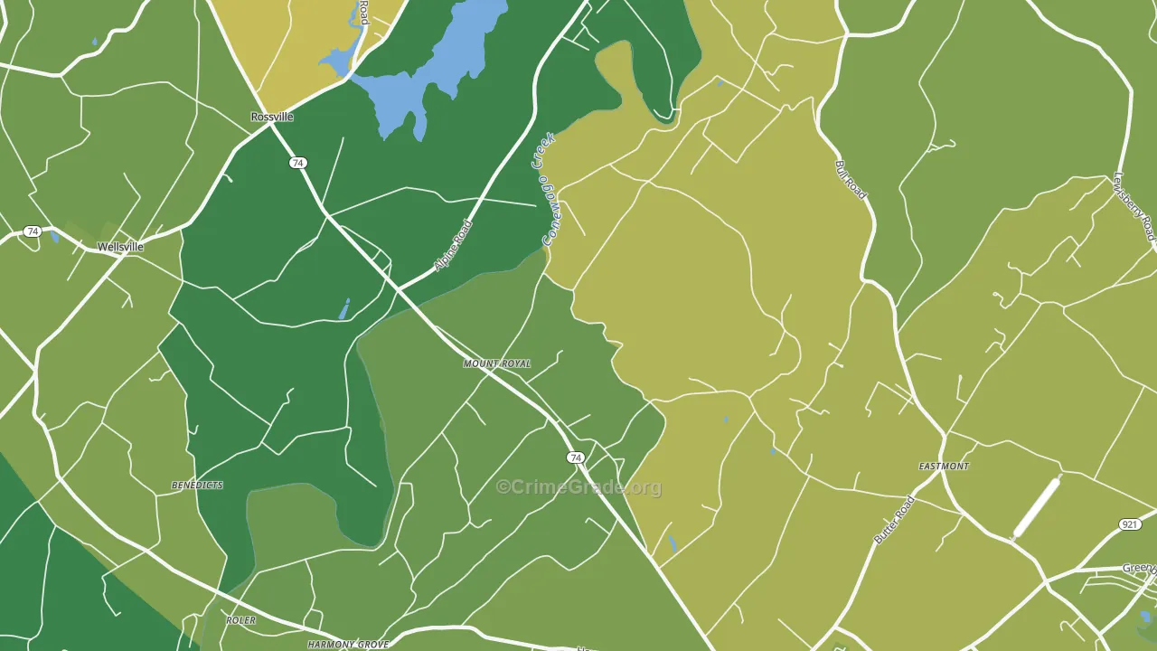 Mount Royal, PA Map of Vehicle Theft Rates