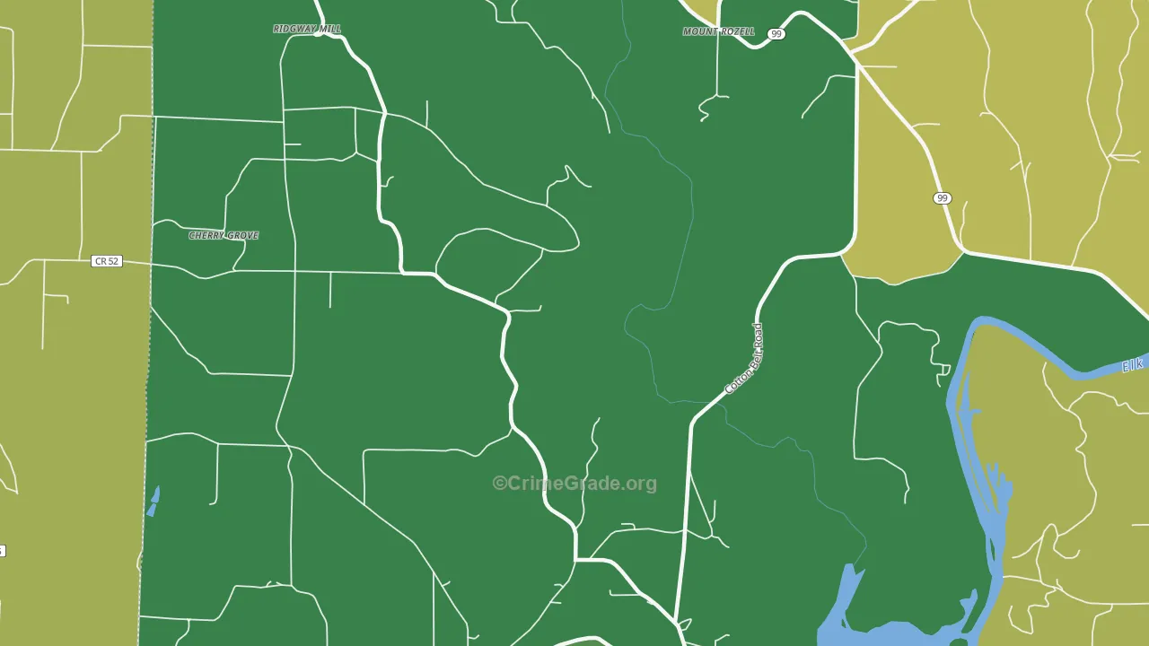 Mount Rozell, AL Map of Vehicle Theft Rates