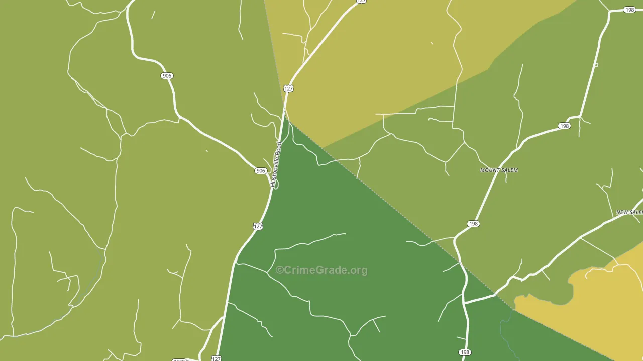 Mount Salem, KY Map of Vehicle Theft Rates