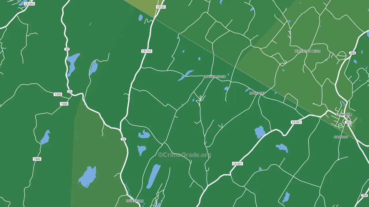 Mount Salem, NJ Map of Vehicle Theft Rates