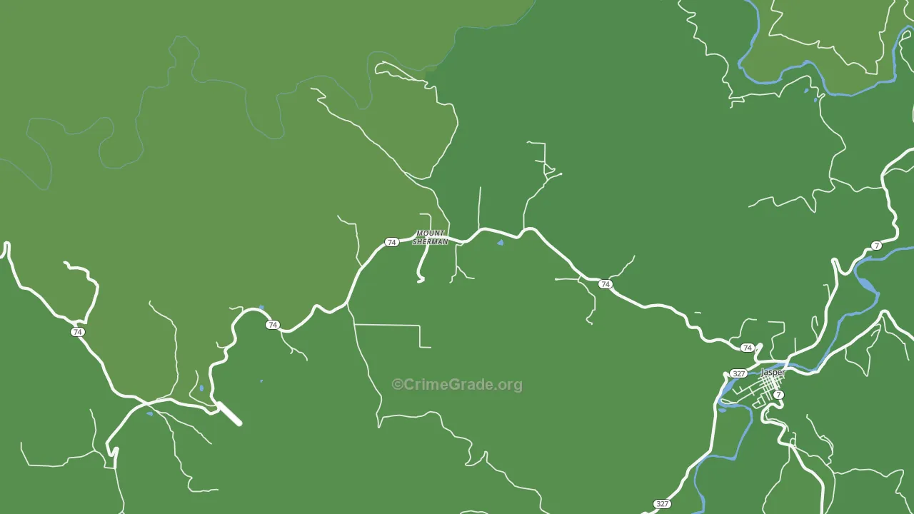 Mount Sherman, AR Map of Vehicle Theft Rates