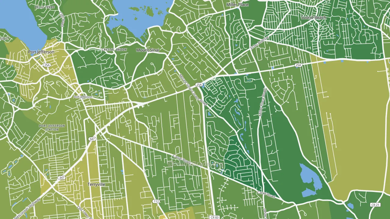 Mount Sinai, NY Map of Vehicle Theft Rates