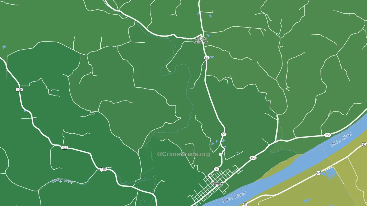 Mount Sterling, IN Map of Vehicle Theft Rates
