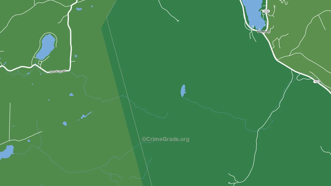 Mount Sunapee, NH Map of Vehicle Theft Rates