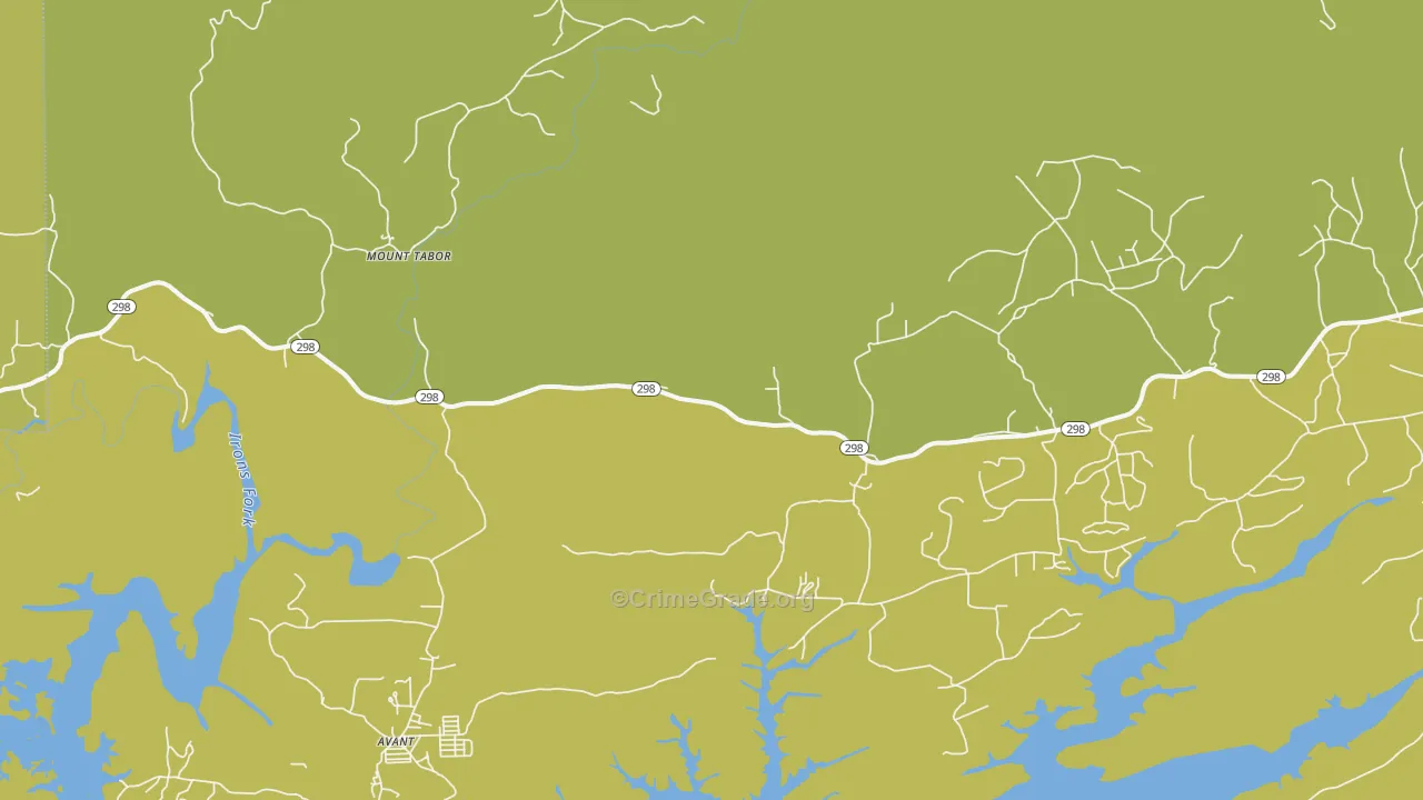 Mount Tabor, AR Map of Vehicle Theft Rates