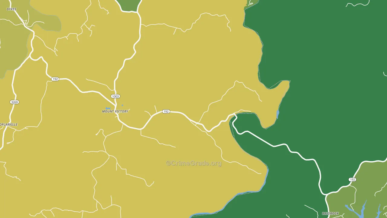 Mount Victory, KY Map of Vehicle Theft Rates