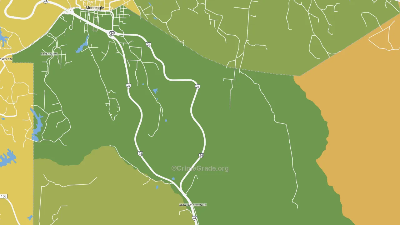 Mount View, TN Map of Vehicle Theft Rates