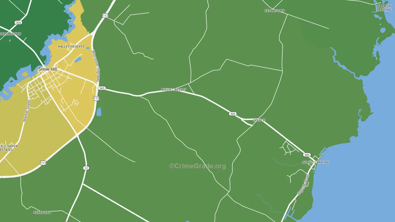 Mount Wesley, MD Map of Vehicle Theft Rates