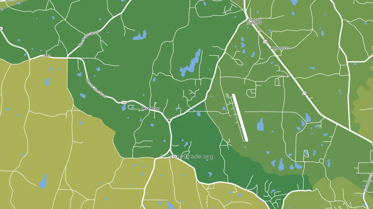 Mount Zion, GA Map of Vehicle Theft Rates