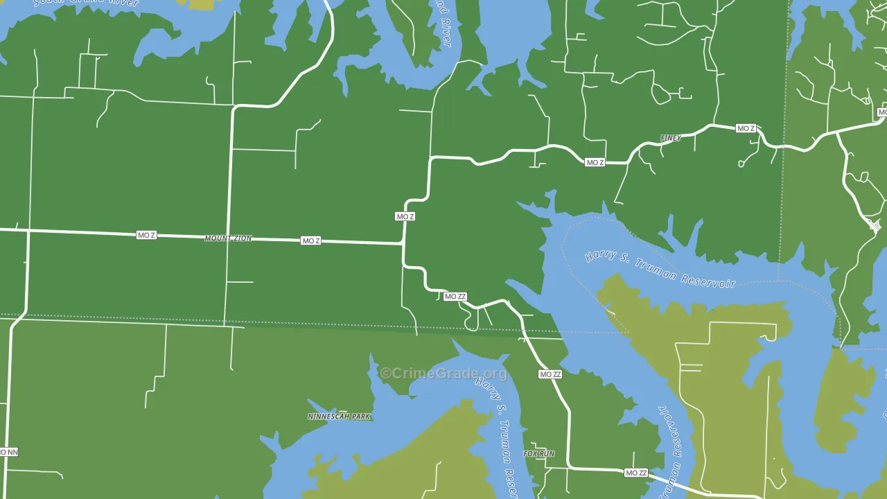 Mount Zion, MO Map of Vehicle Theft Rates
