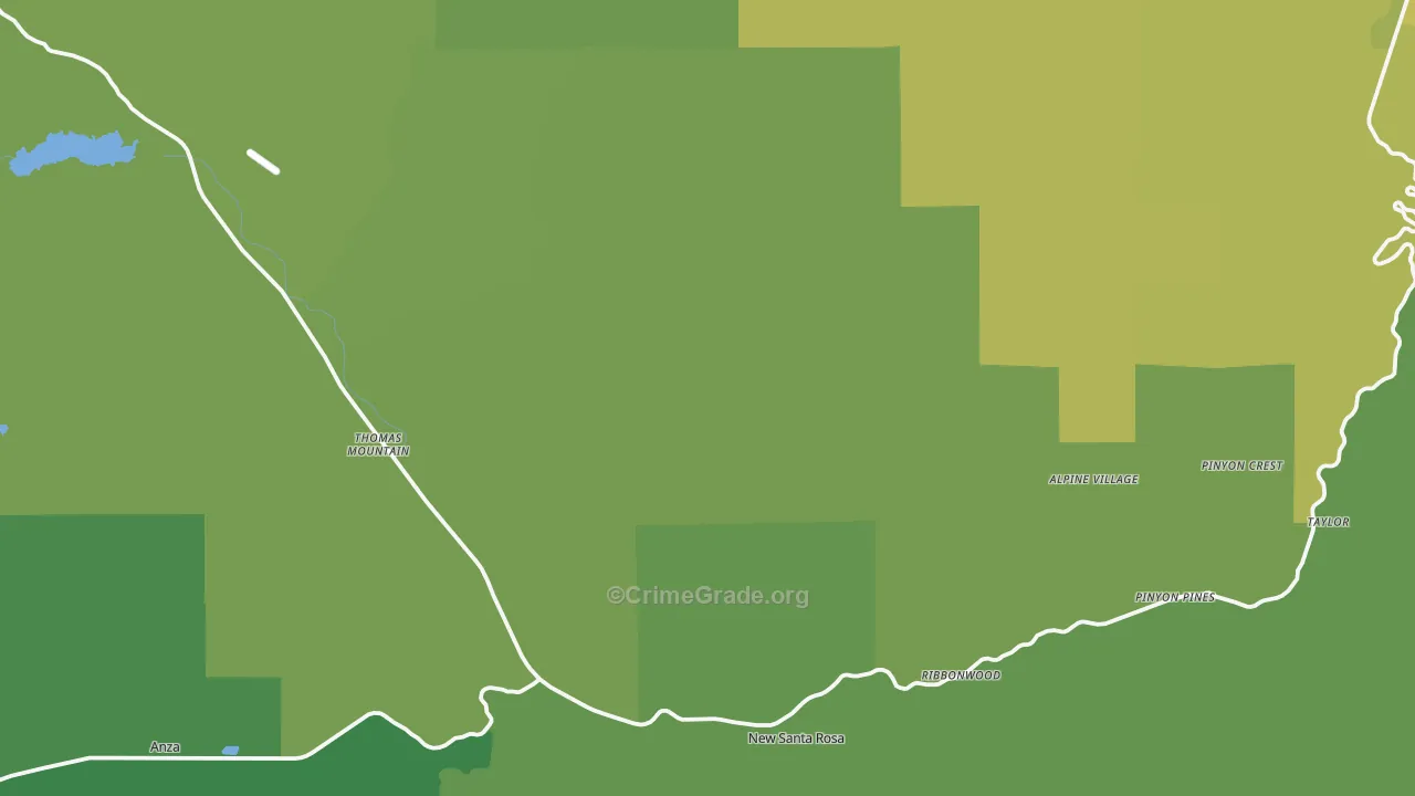 Mountain Center, CA Map of Vehicle Theft Rates