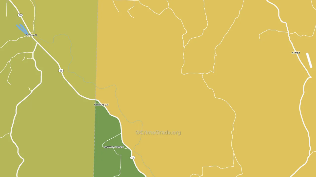 Mountain Crest, AR Map of Vehicle Theft Rates