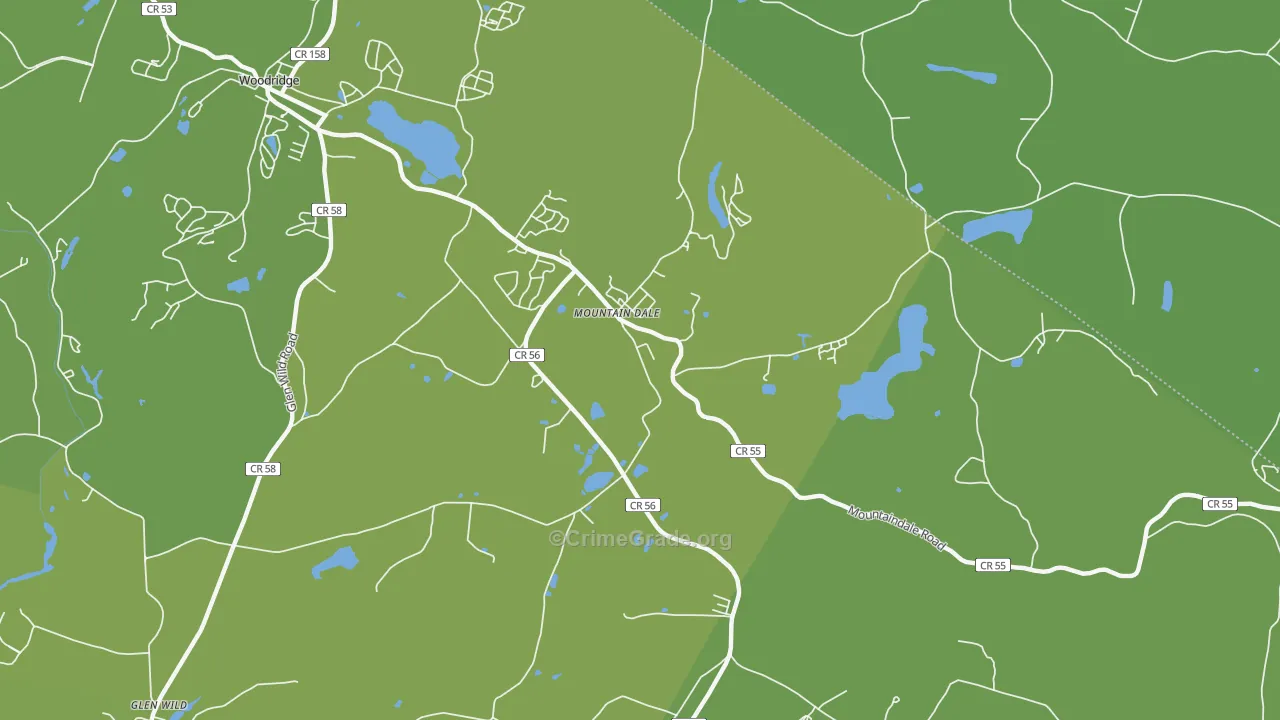 Mountain Dale, NY Map of Vehicle Theft Rates