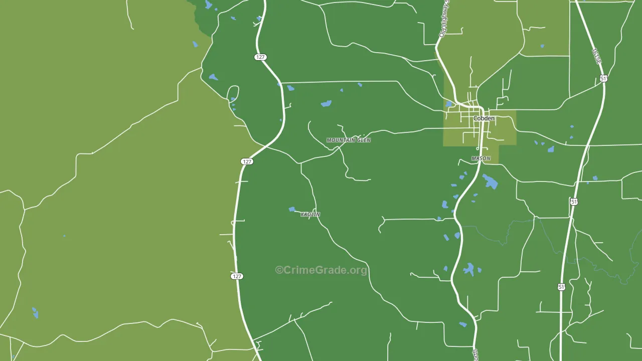 Mountain Glen, IL Map of Vehicle Theft Rates