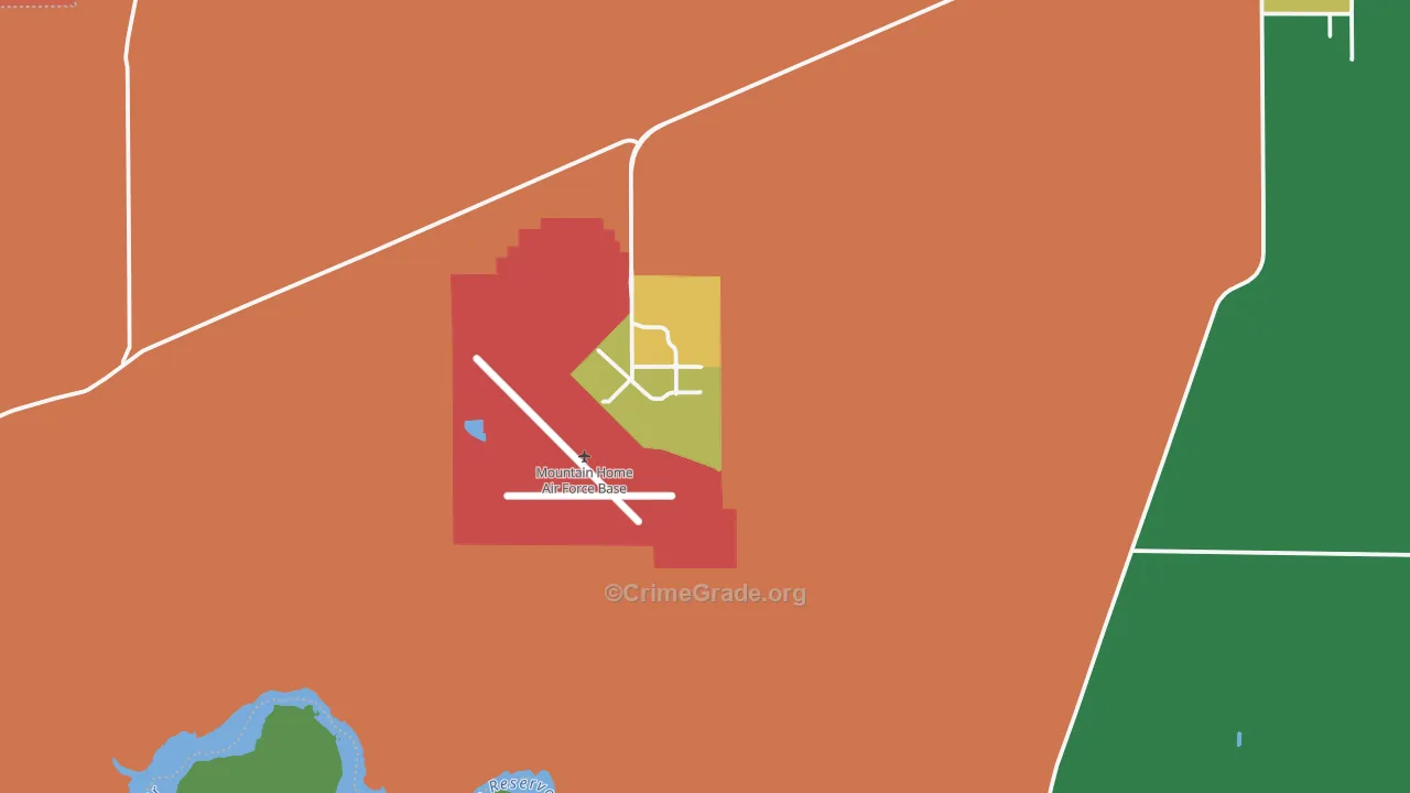 Mountain Home AFB, ID Map of Vehicle Theft Rates