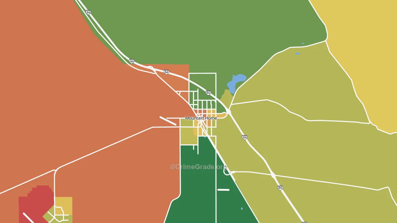 Mountain Home, ID Map of Vehicle Theft Rates