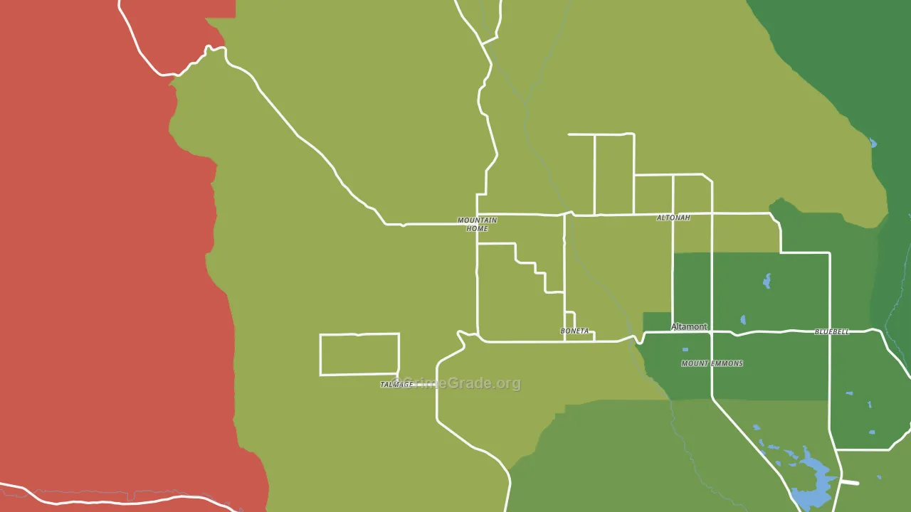 Mountain Home, UT Map of Vehicle Theft Rates