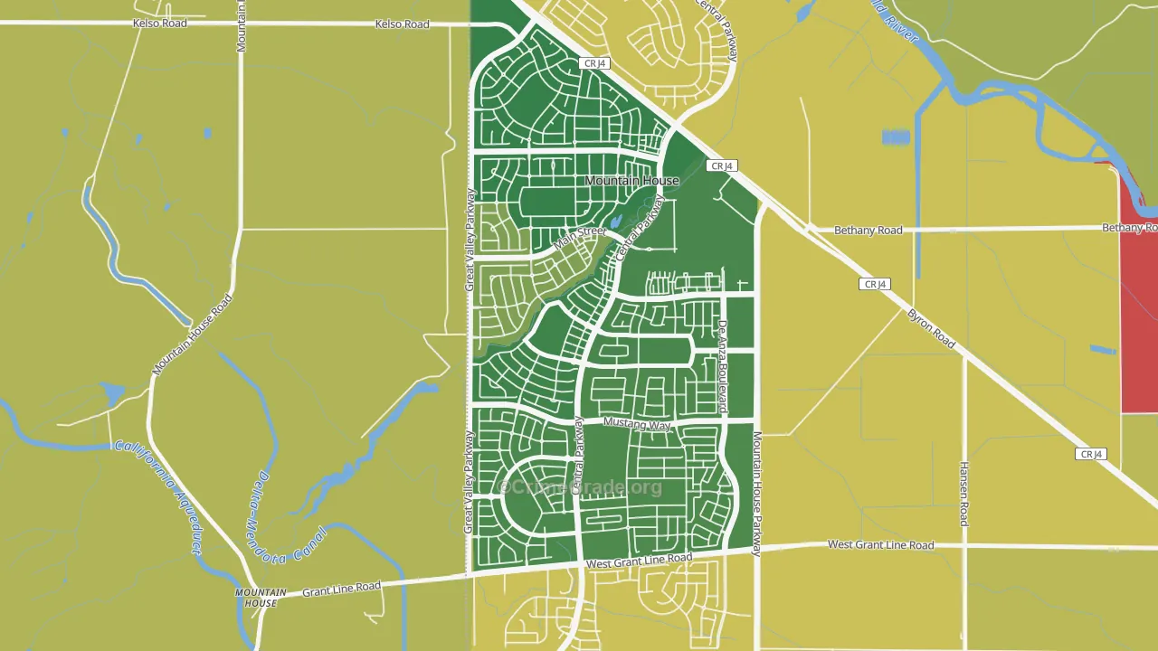 Mountain House, CA Map of Vehicle Theft Rates