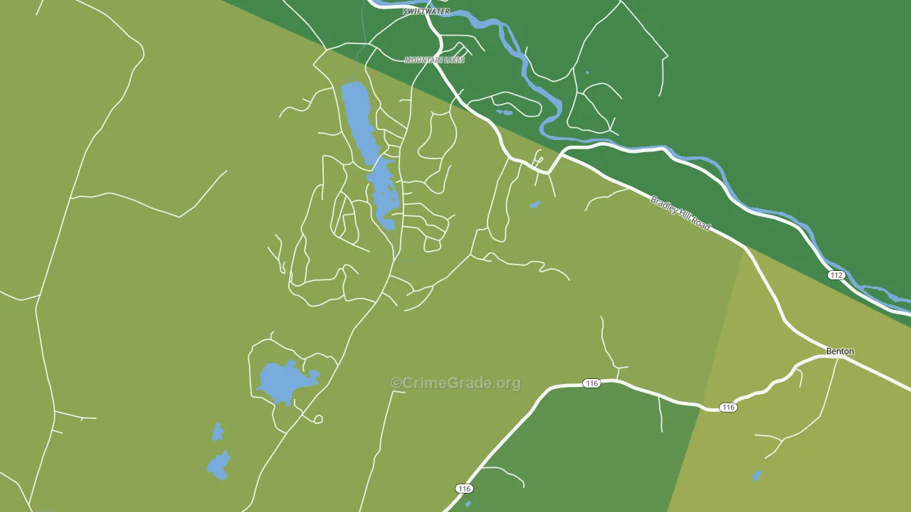 Mountain Lakes, NH Map of Vehicle Theft Rates