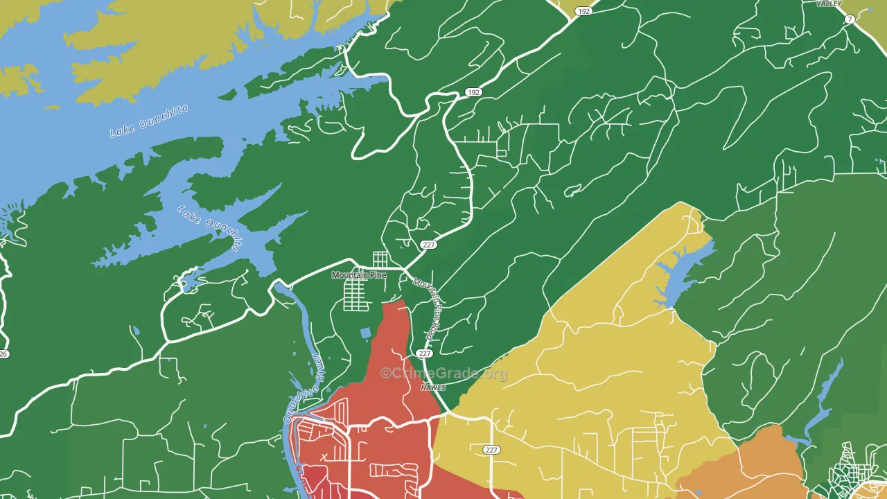 Mountain Pine, AR Map of Vehicle Theft Rates