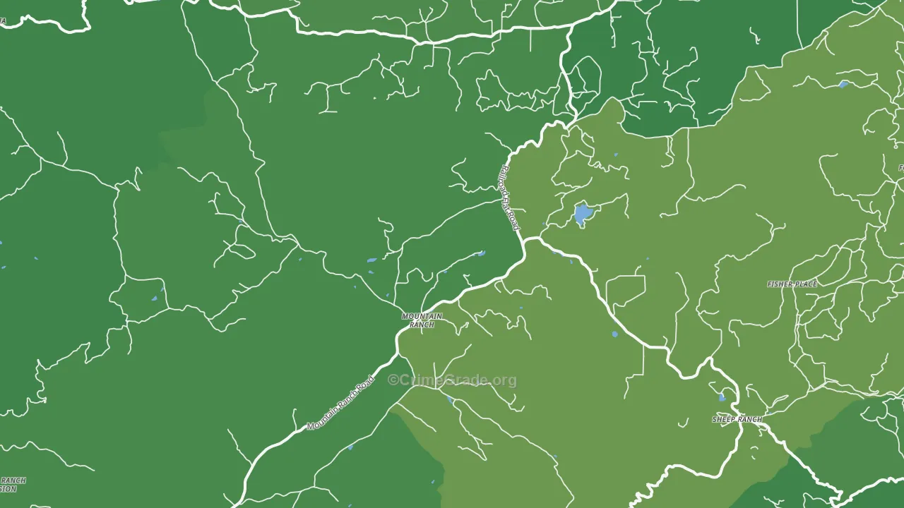 Mountain Ranch, CA Map of Vehicle Theft Rates