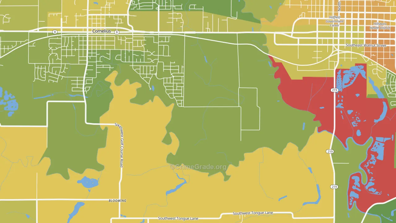 Mountaindale, OR Map of Vehicle Theft Rates