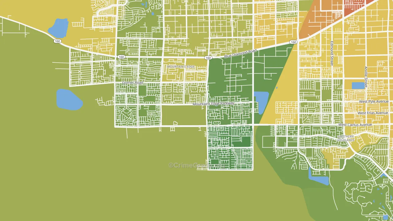 Mountain's Edge, Las Vegas, NV Map of Vehicle Theft Rates