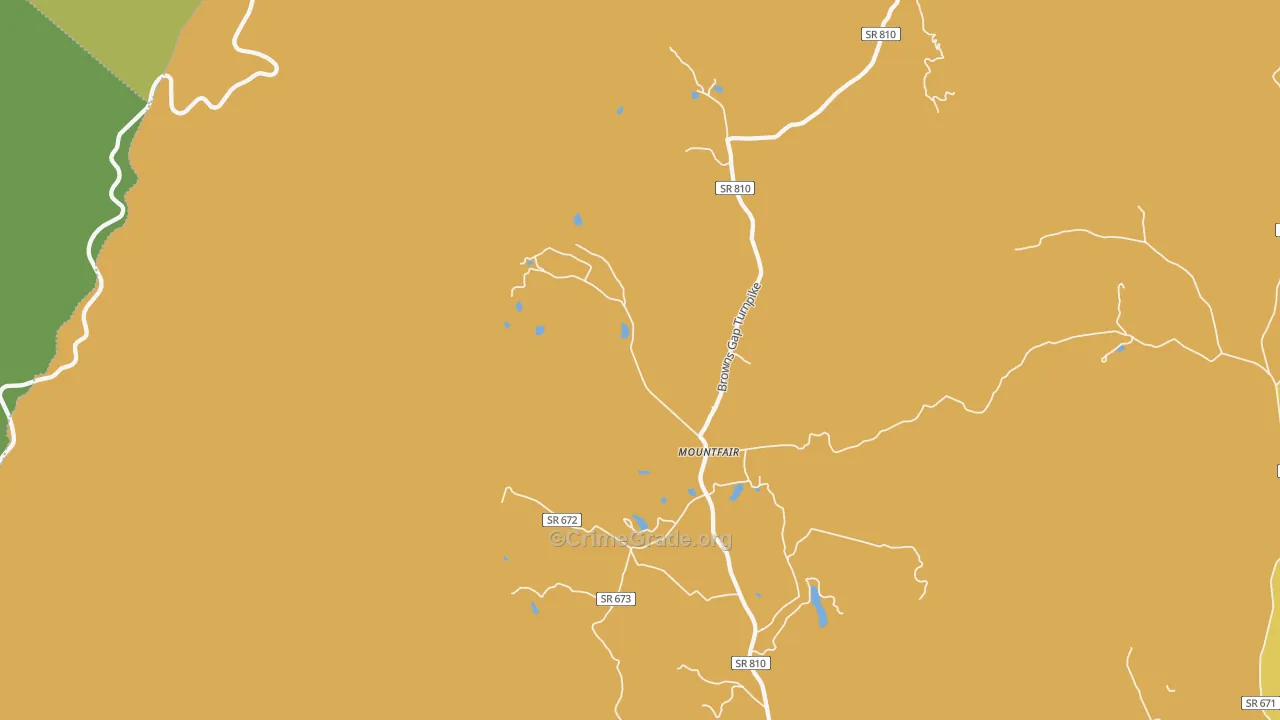 Mountfair, VA Map of Vehicle Theft Rates