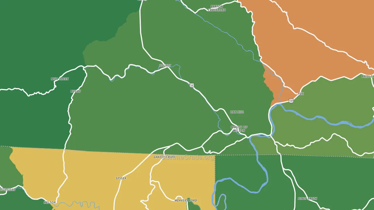 Mouth Of Wilson, VA Map of Vehicle Theft Rates