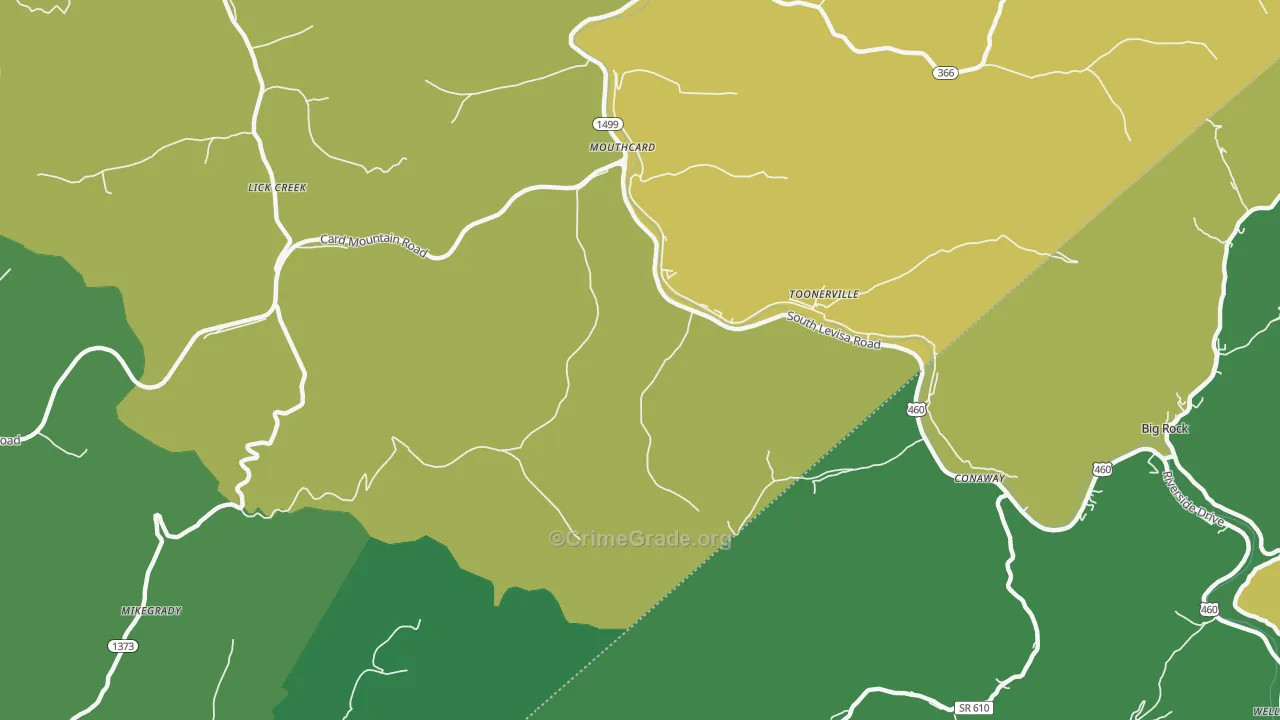 Mouthcard, KY Map of Vehicle Theft Rates