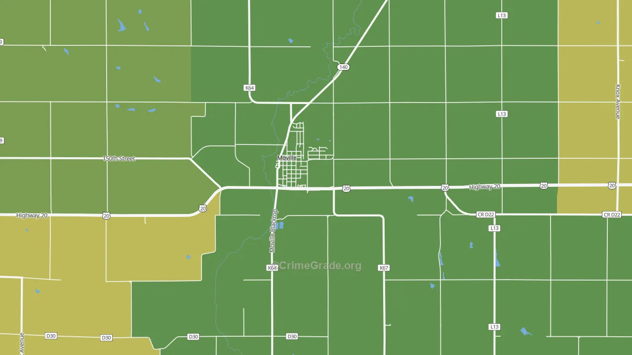 Moville, IA Map of Vehicle Theft Rates