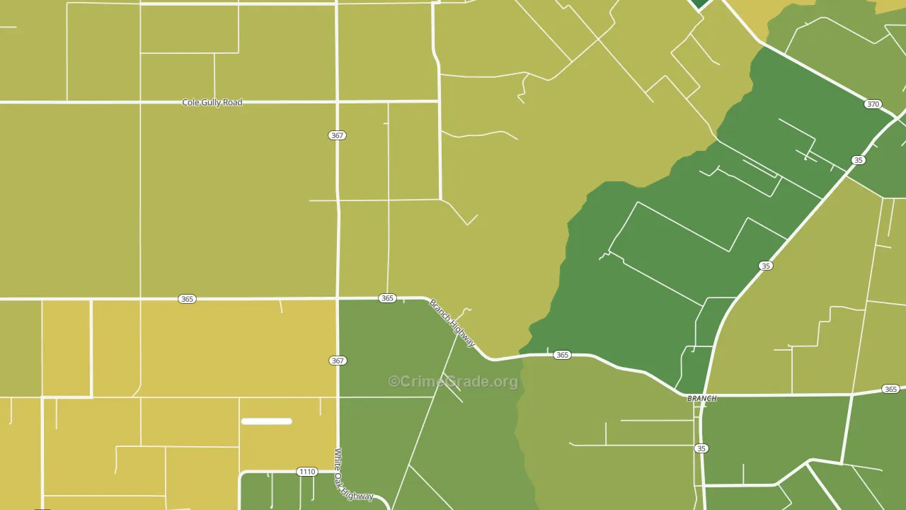 Mowata, LA Map of Vehicle Theft Rates