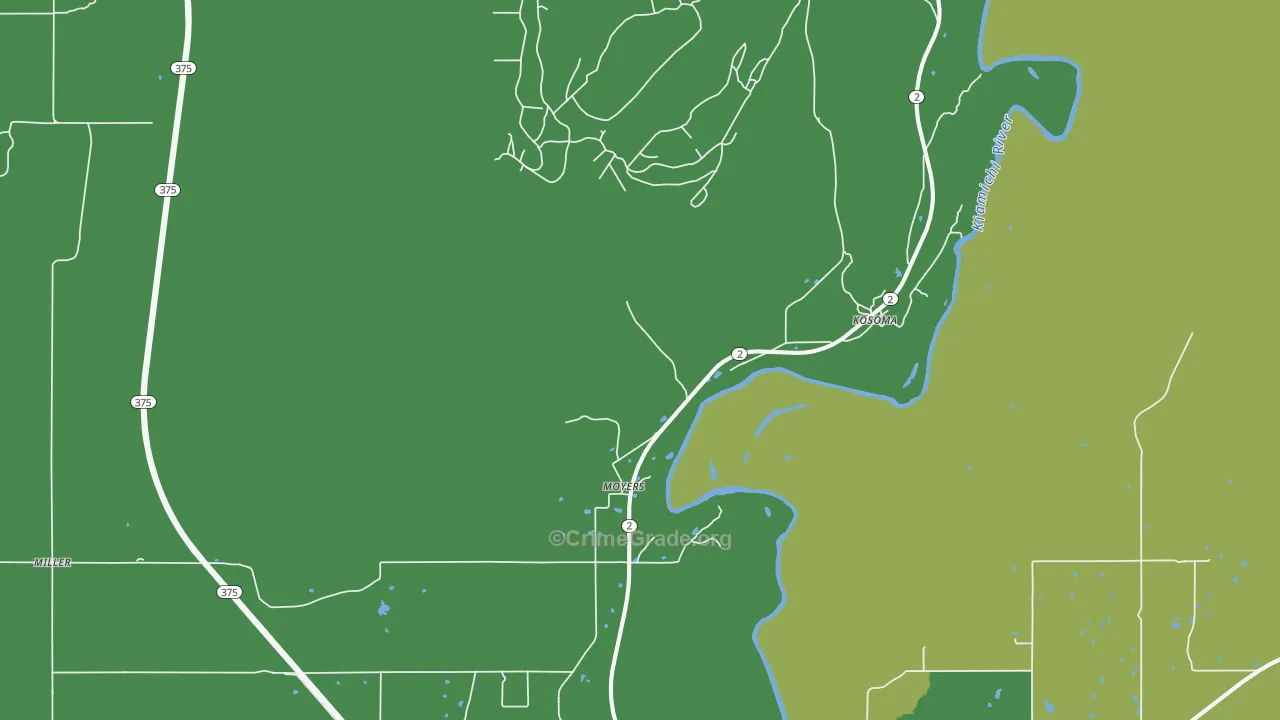 Moyers, OK Map of Vehicle Theft Rates