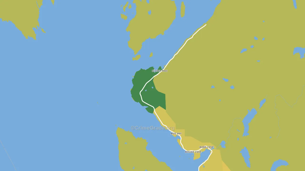 Mud Bay, AK Map of Vehicle Theft Rates