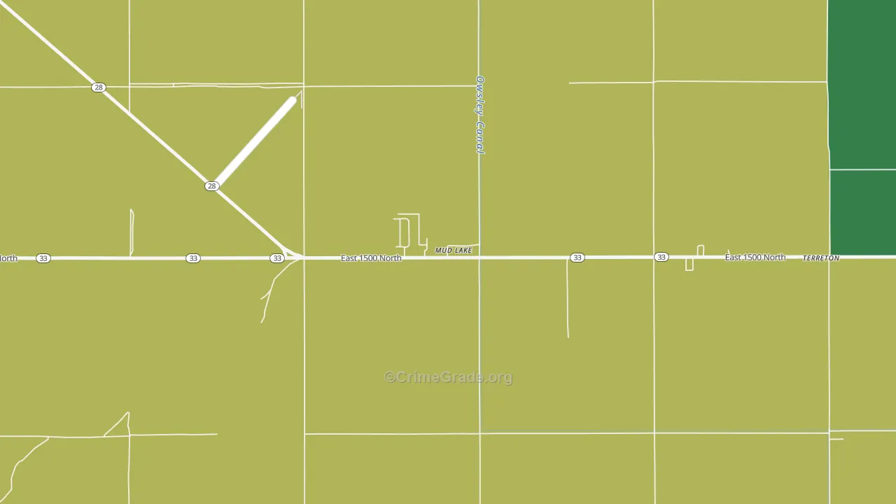 Mud Lake, ID Map of Vehicle Theft Rates