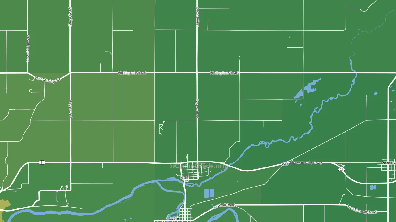 Muir, MI Map of Vehicle Theft Rates