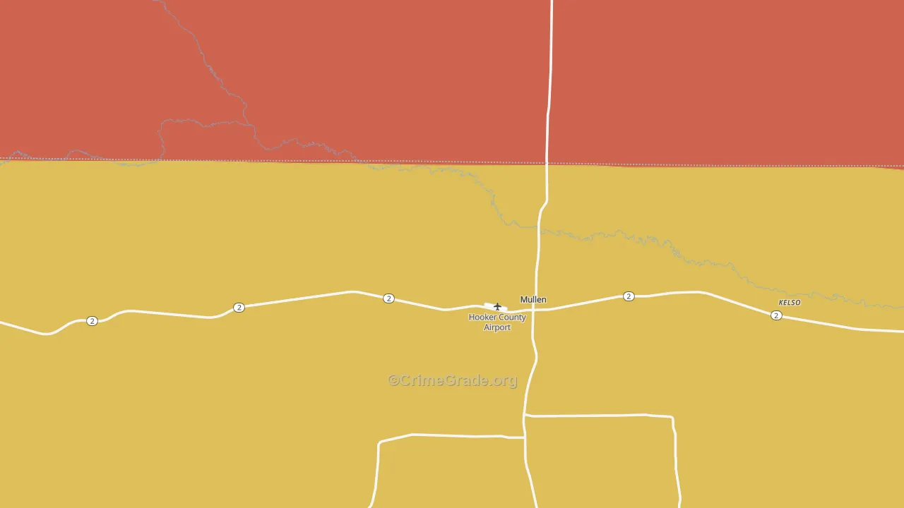Mullen, NE Map of Vehicle Theft Rates