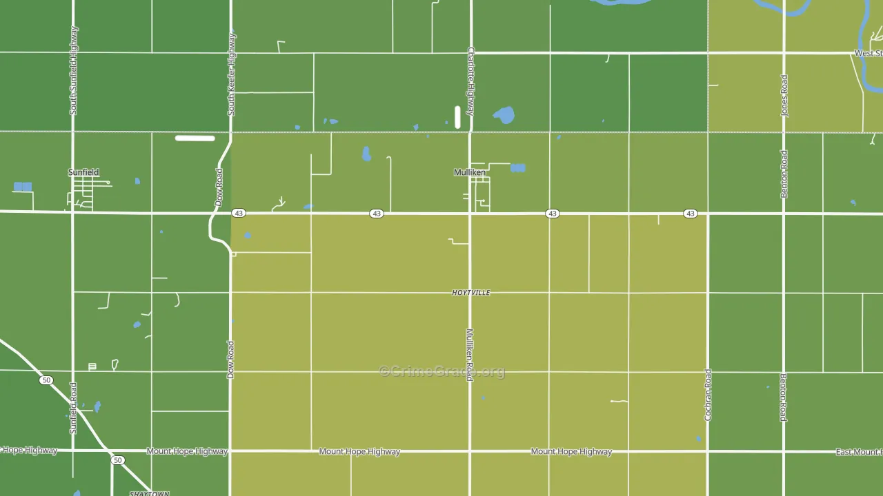 Mulliken, MI Map of Vehicle Theft Rates
