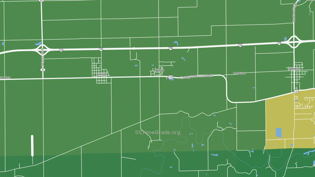 Muncie, IL Map of Vehicle Theft Rates